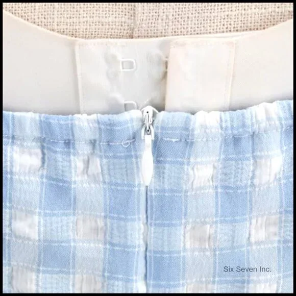 Vintage Plaid Swing Dress Halter Backless Midi Formal Cocktail - Picture 5 of 6